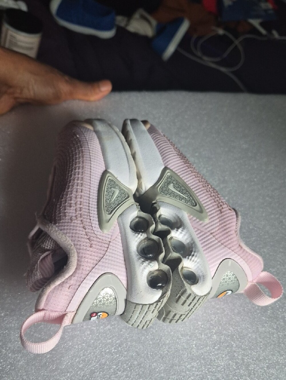 Nike Girls' Pink Slip-On Air Max Knit Sneakers - Picture 7 of 11
